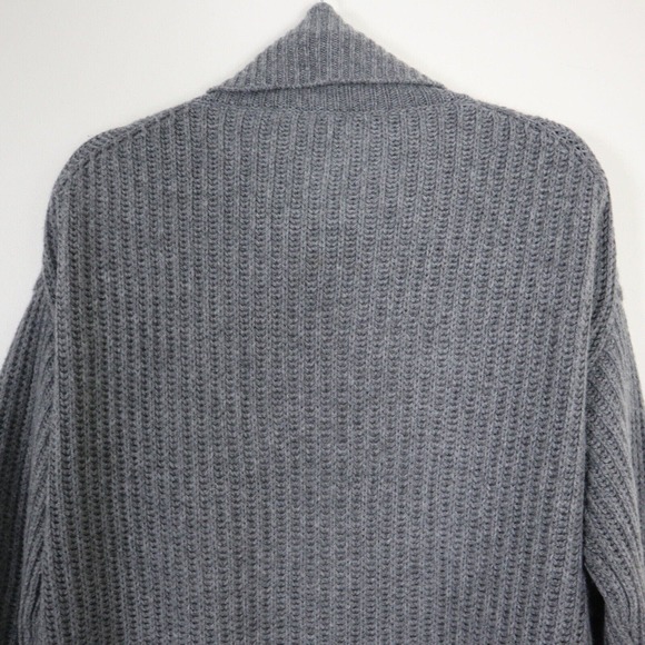 Christian Dior US 4 Cashmere Rib Knit Cowl High Low Tunic Sweater Gray - Picture 9 of 12